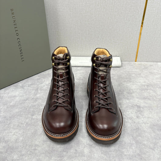Brown Leather Hiker Lace-Up Boot - Men's