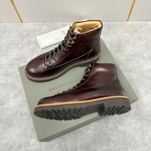 Brown Leather Hiker Lace-Up Boot - Men's