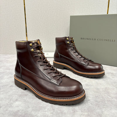 Brown Leather Hiker Lace-Up Boot - Men's