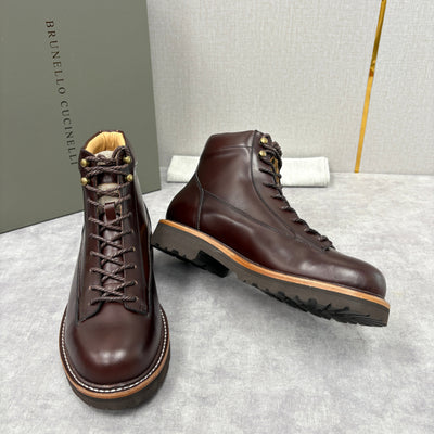 Brown Leather Hiker Lace-Up Boot - Men's