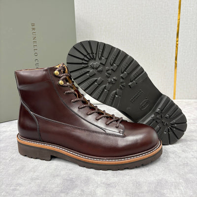 Brown Leather Hiker Lace-Up Boot - Men's