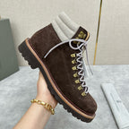 Camel Suede Lace-Up Hiking Boot - Men's