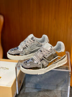 Grey and Brown Sneakers