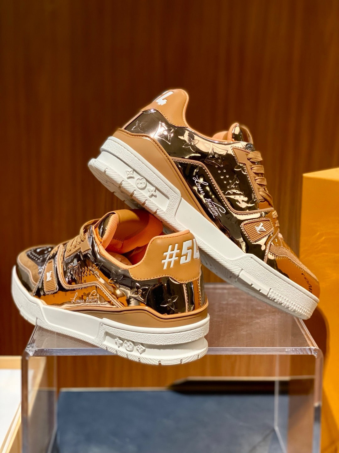 Grey and Brown Sneakers