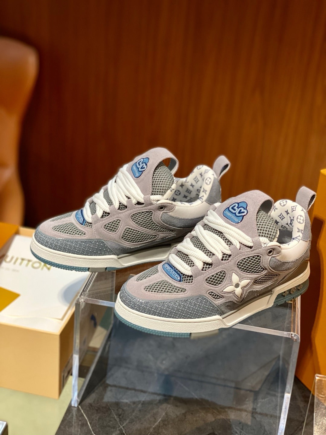 Grey Mesh Print Runner - Men's
