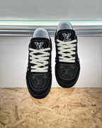 Brown Leather Monogram Low-Top - Men's