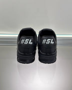 White Leather Graphic Print Low-Top - Men's