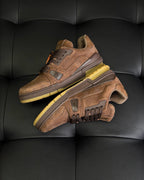 Beige Suede Logo Low-Top - Men's