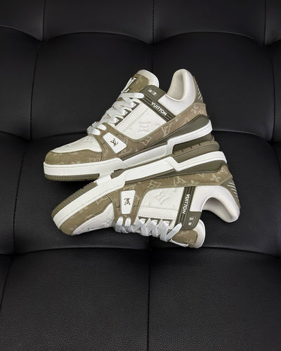 White Leather Monogram Chunky - Men's
