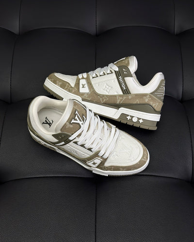 White Leather Monogram Chunky - Men's