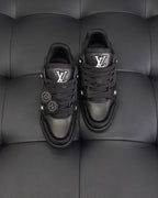 White Leather Logo Low-Top - Men's