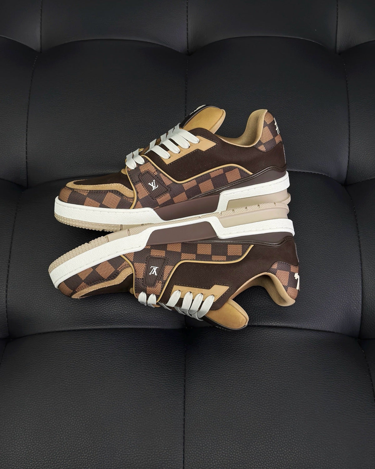 Brown Leather Monogram Chunky - Men's