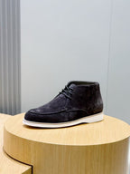 Grey Suede Contrast Sole Desert Boot - Men's