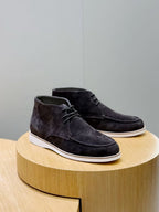 Grey Suede Contrast Sole Desert Boot - Men's