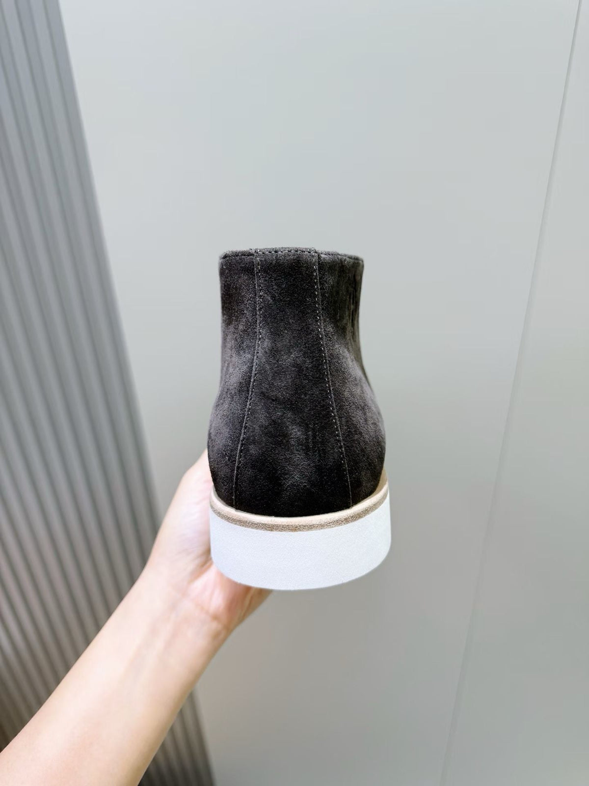 Grey Suede Contrast Sole Desert Boot - Men's