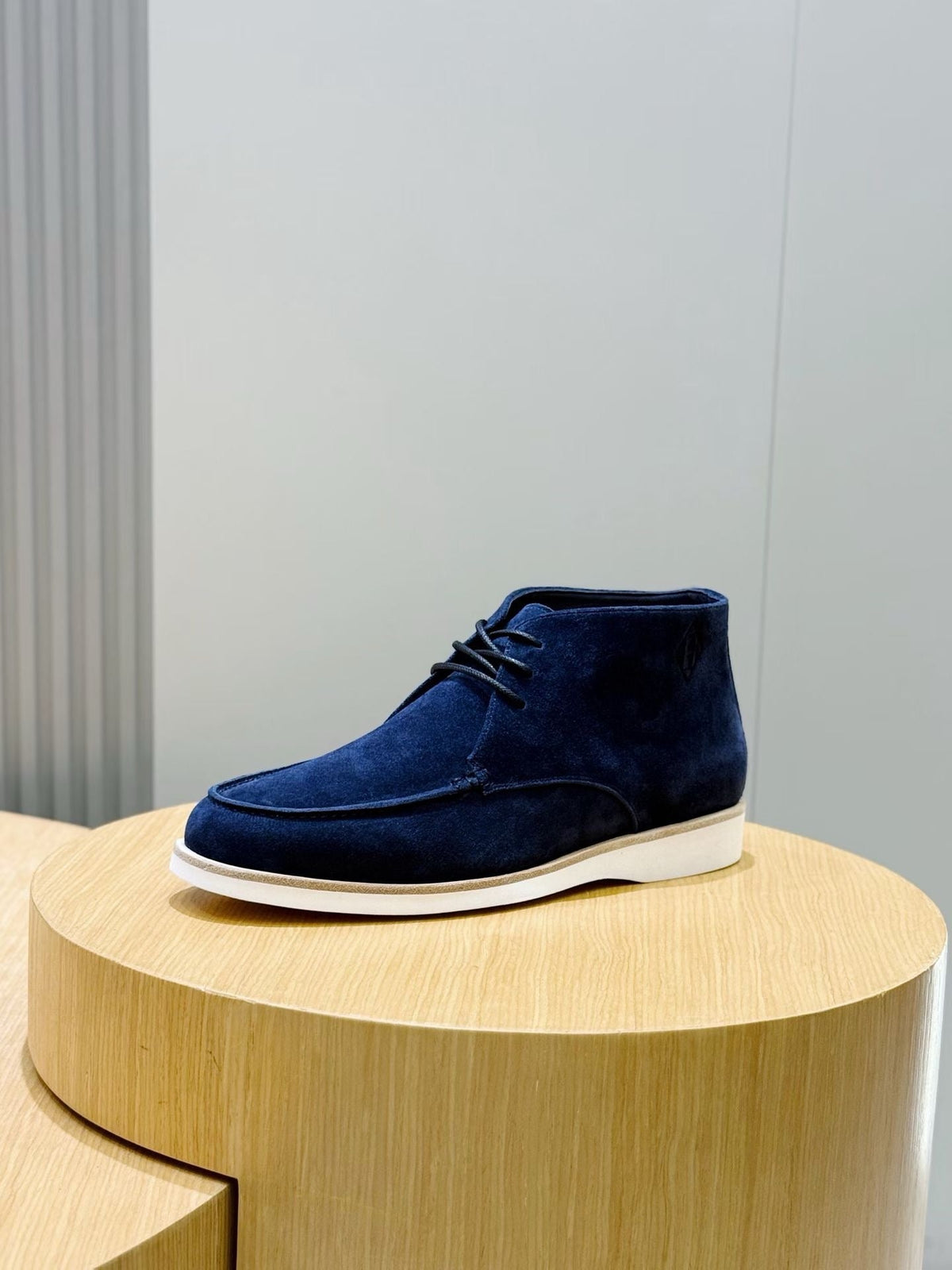 Grey Suede Contrast Sole Desert Boot - Men's