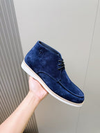 Grey Suede Contrast Sole Desert Boot - Men's