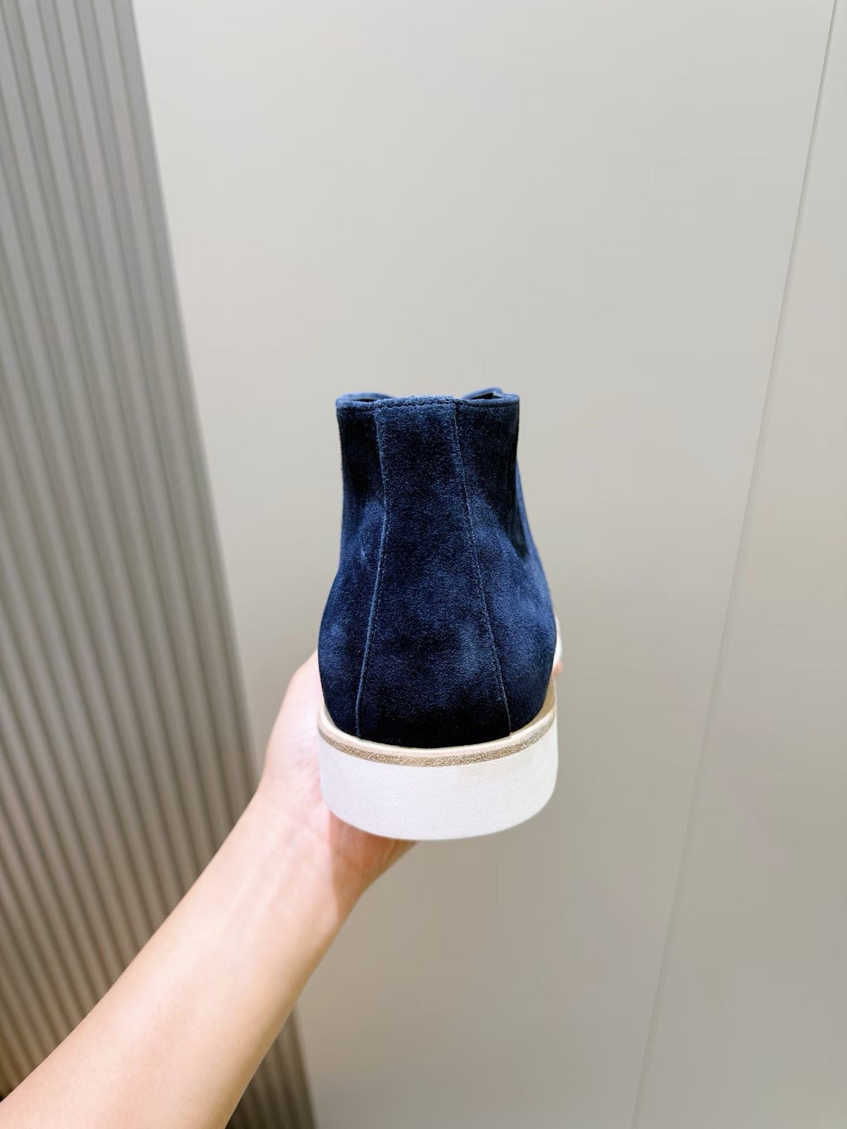 Grey Suede Contrast Sole Desert Boot - Men's