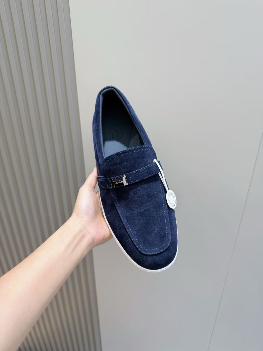 Black Suede Contrast Sole Loafer - Men's