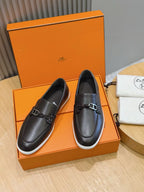 Brown Leather Bit Contrast Sole Loafer - Men's