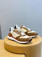 White Leather Colourblock Runner - Men's