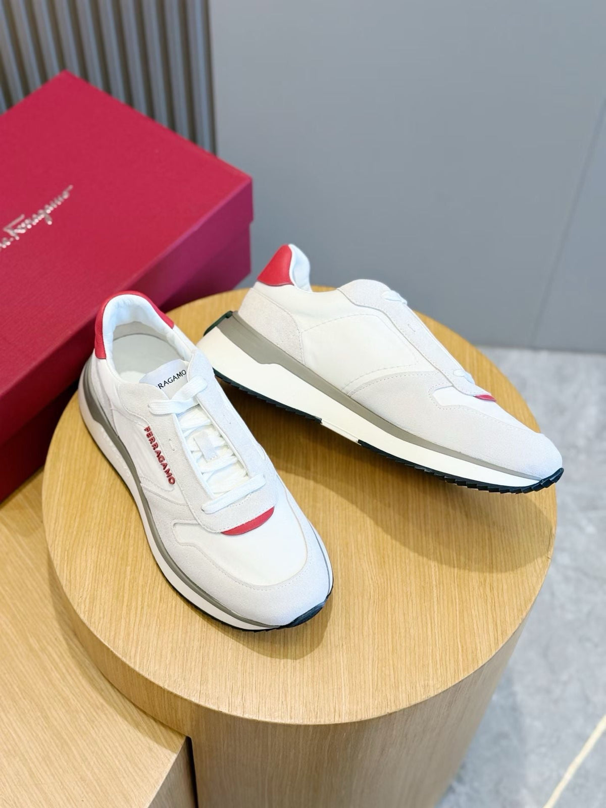 White Leather Colourblock Runner - Men's