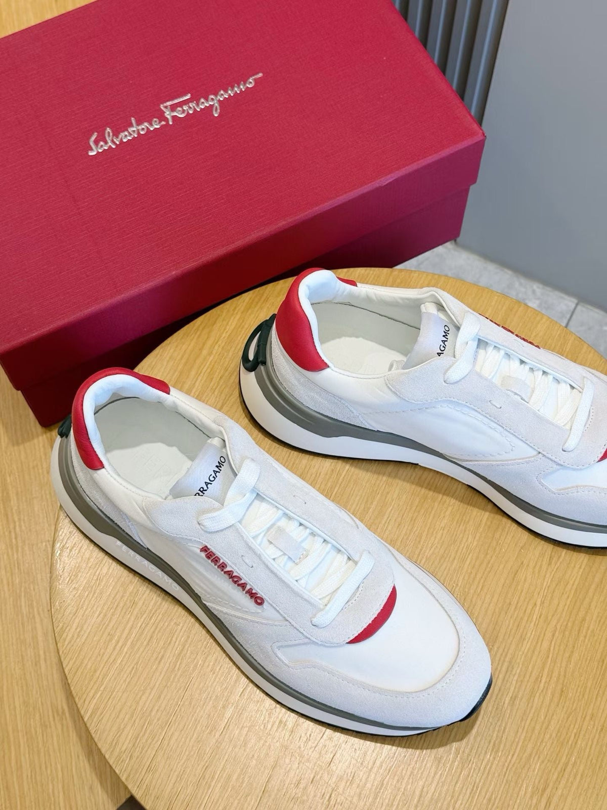 White Leather Colourblock Runner - Men's