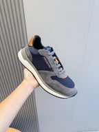 White Leather Colourblock Runner - Men's