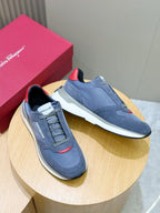 White Leather Colourblock Runner - Men's