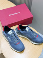 White Leather Colourblock Runner - Men's