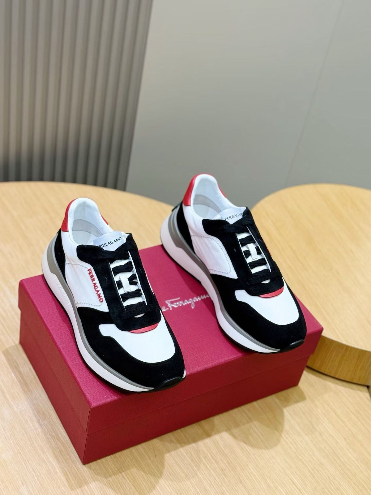 White Leather Colourblock Runner - Men's