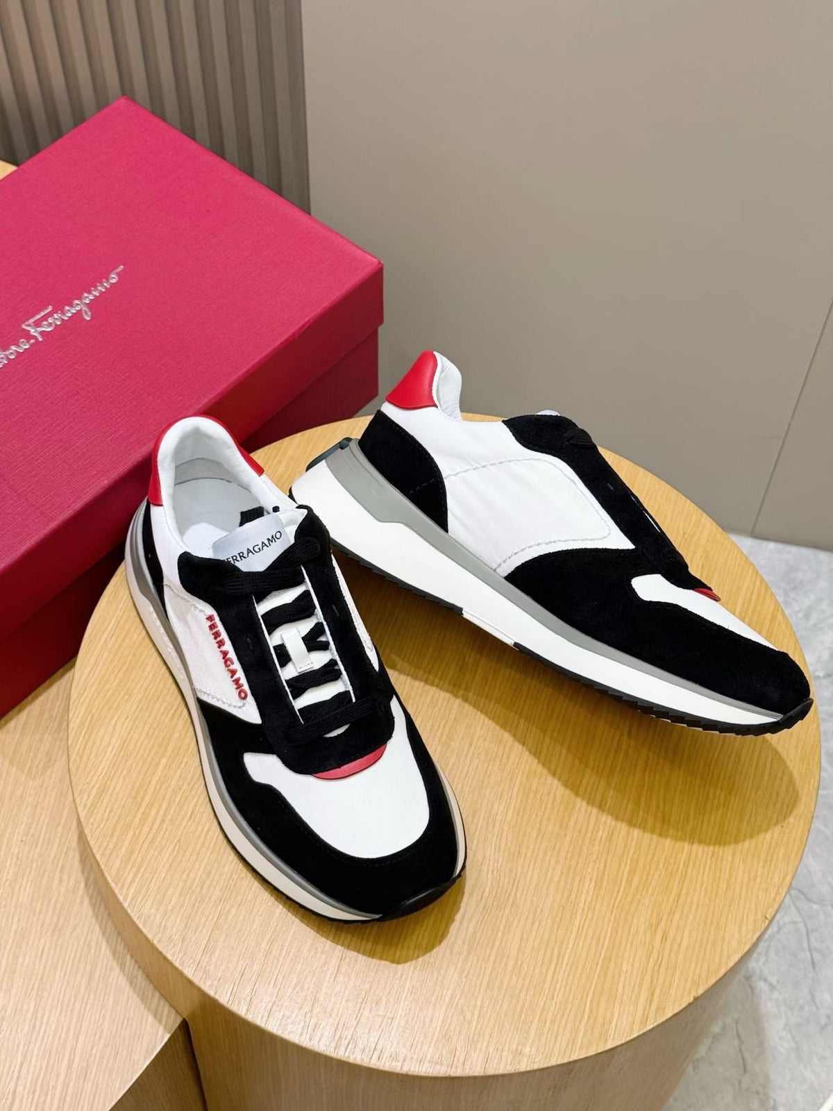 White Leather Colourblock Runner - Men's