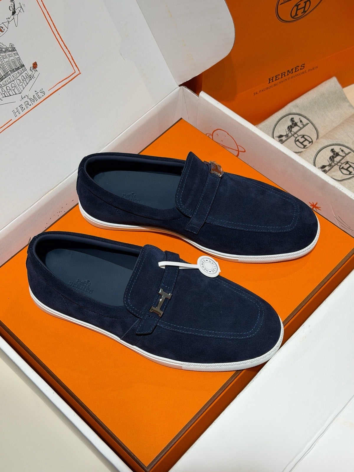 Navy Suede Tassel Loafer - Men's