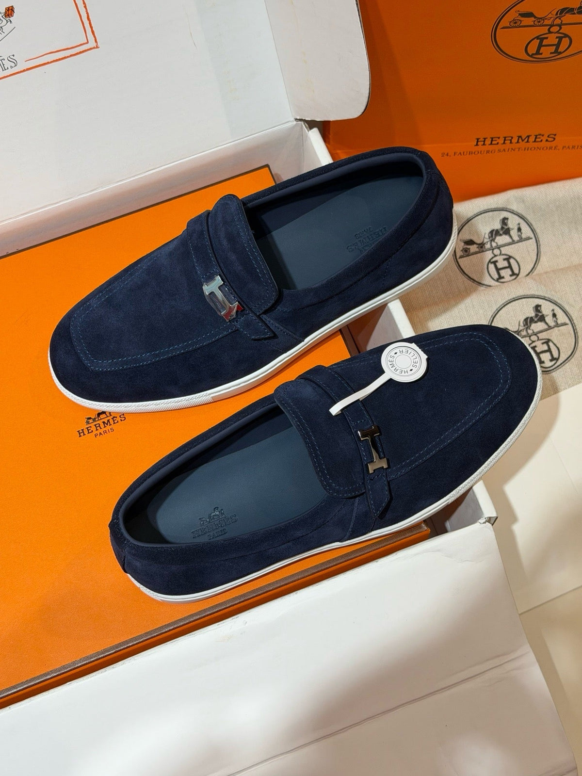 Navy Suede Tassel Loafer - Men's