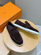 Steel Dark Brown and Black Loafers - Men's
