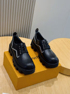 Black Leather Contrast Midsole Chunky - Men's