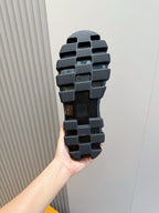 Black Leather Contrast Midsole Chunky - Men's