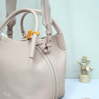 Light Pink and Grey Bucket Bag