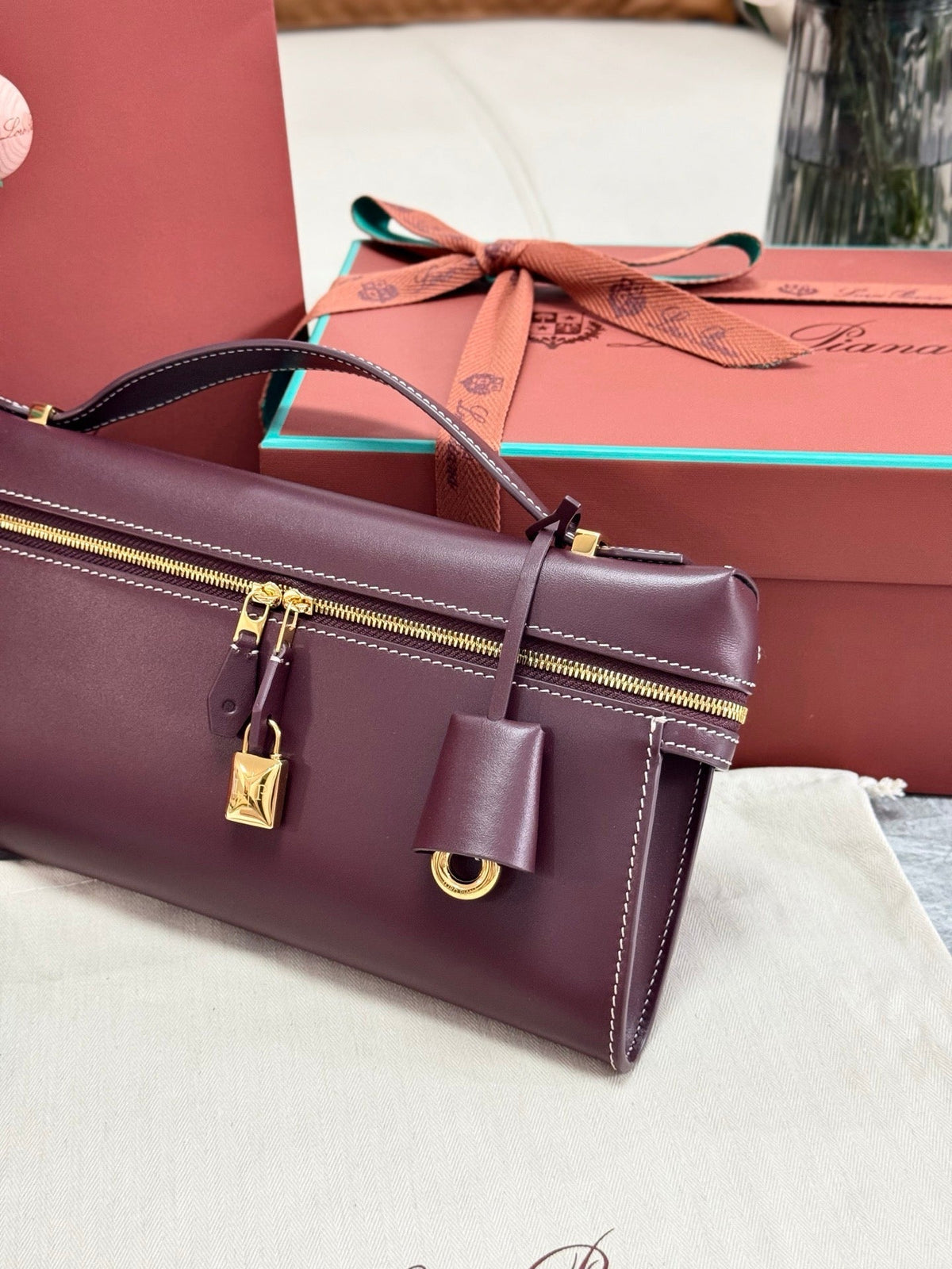 Brown and Red Bag