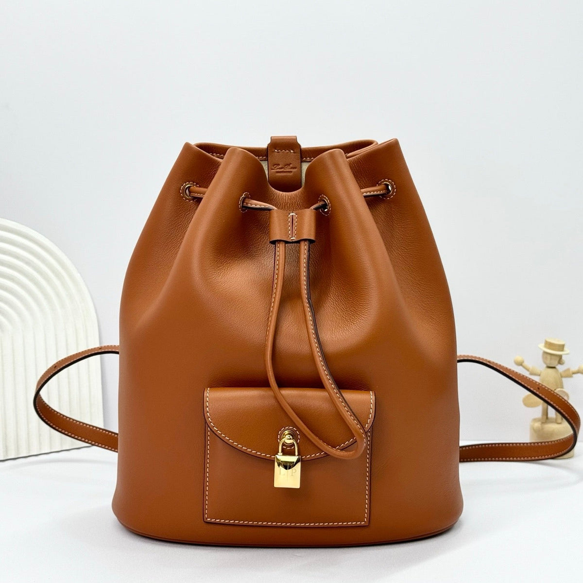 Black and Brown Bucket Bag