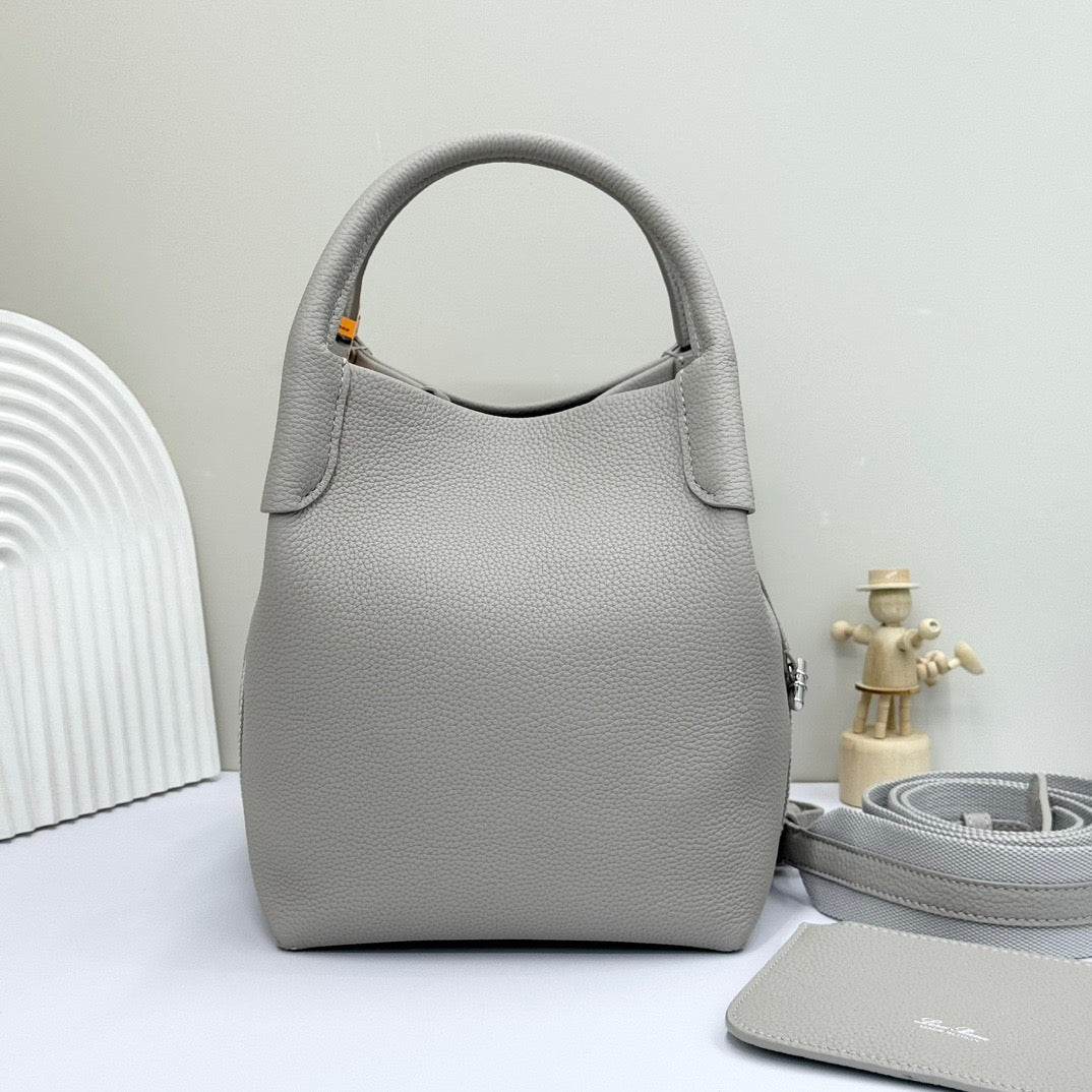 Light Pink and Grey Bucket Bag