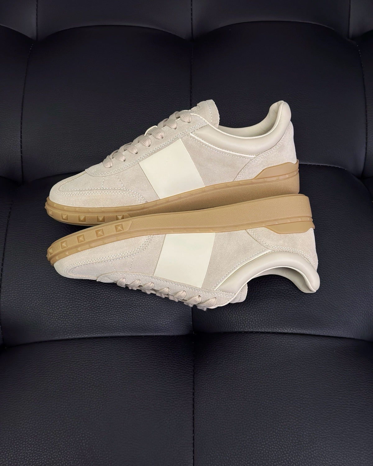Grey and Brown Sneakers