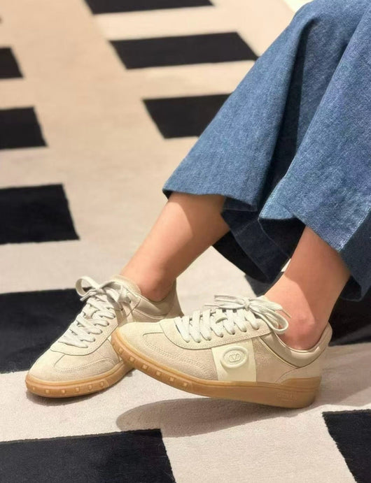 White and Grey Sneakers