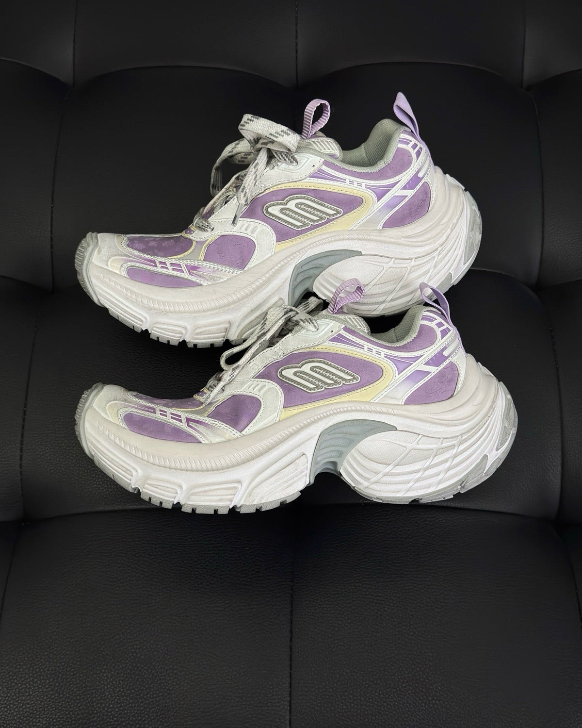 White and Purple Sneakers