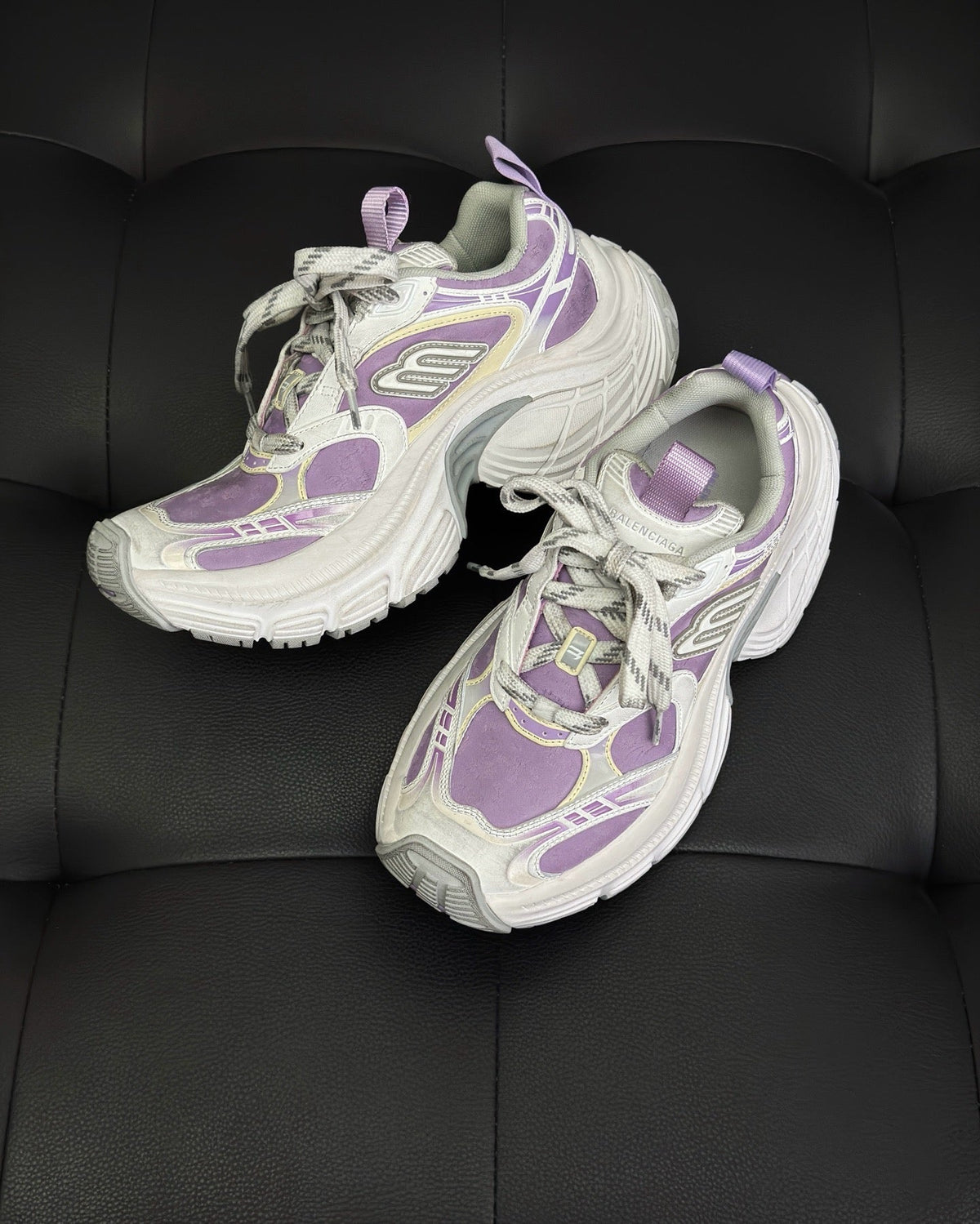 White and Purple Sneakers
