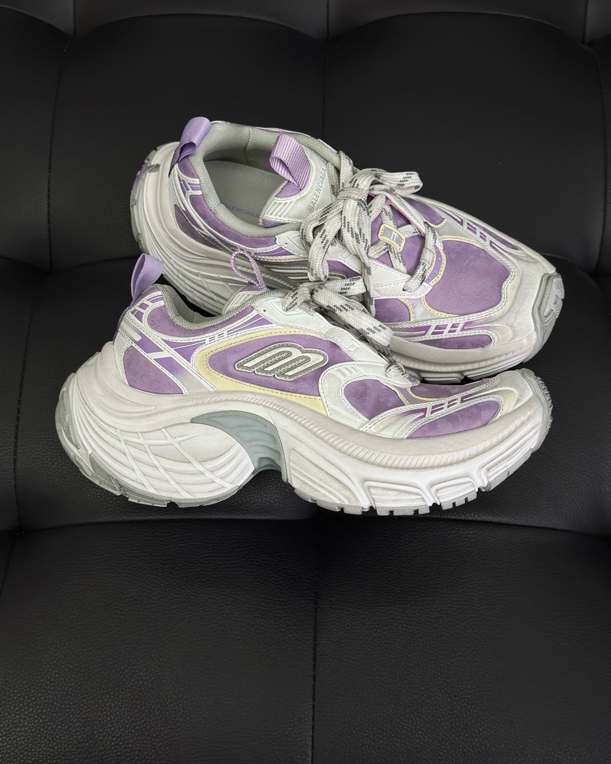 White and Purple Sneakers