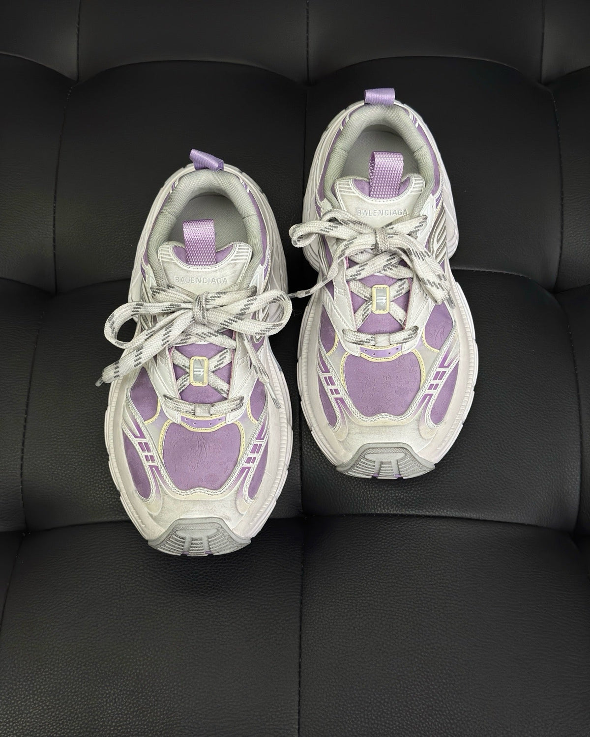 White and Purple Sneakers