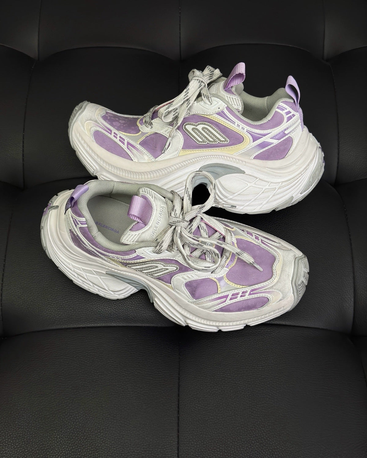 White and Purple Sneakers