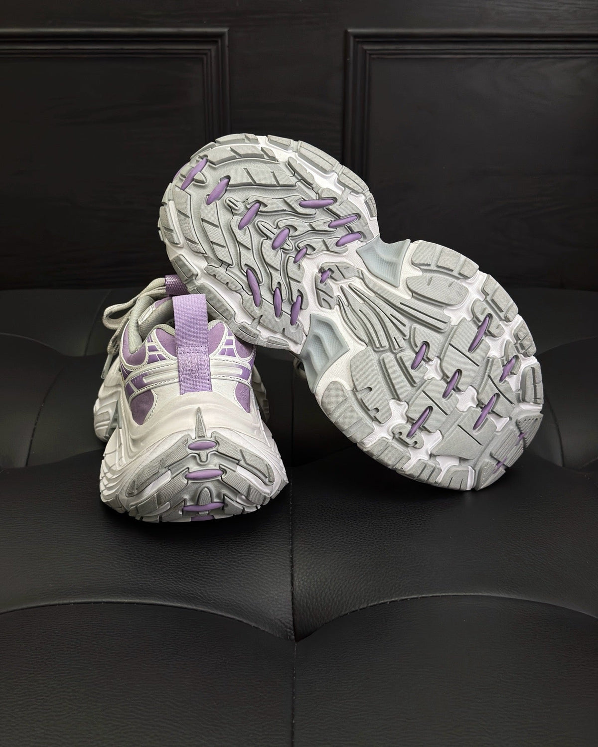 White and Purple Sneakers