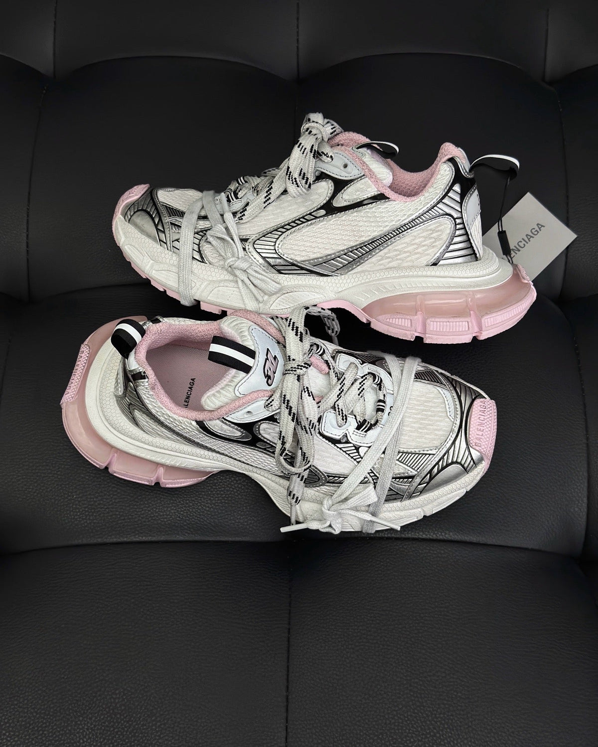 Caged Panel Runner Cream and Pink Sneakers